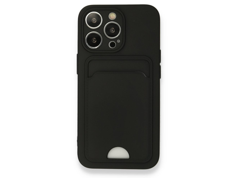 Newface iPhone 13 Pro Kılıf Kelvin Kartvizitli Silikon - Siyah