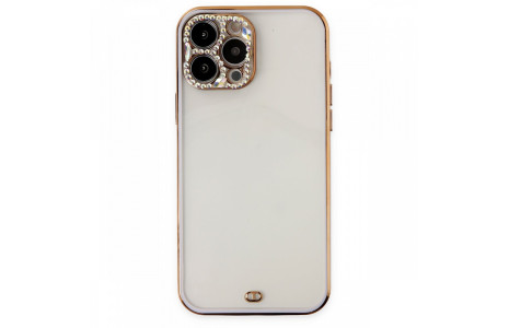 Newface iPhone 13 Pro Kılıf Liva Taşlı Silikon - Mor