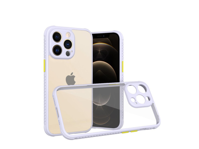 Newface iPhone 13 Pro Kılıf Miami Şeffaf Silikon - Lila