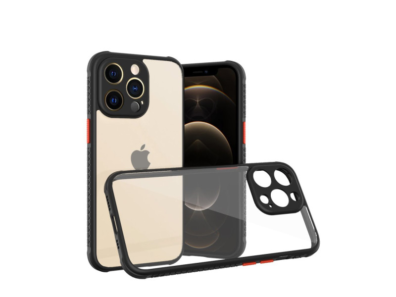 Newface iPhone 13 Pro Kılıf Miami Şeffaf Silikon - Siyah