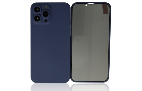 Newface iPhone 13 Pro Max Kılıf 360 Hayalet Full Body Silikon Kapak - Mavi