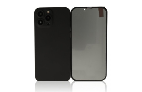 Newface iPhone 13 Pro Max Kılıf 360 Hayalet Full Body Silikon Kapak - Siyah