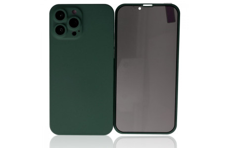 Newface iPhone 13 Pro Max Kılıf 360 Hayalet Full Body Silikon Kapak - Yeşil