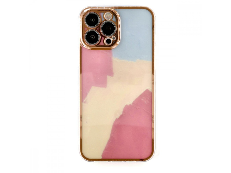 Newface iPhone 13 Pro Max Kılıf Çiçekli Silikon - Buz Mavi