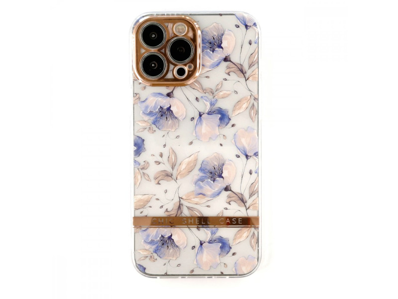Newface iPhone 13 Pro Max Kılıf Çiçekli Silikon - Lila