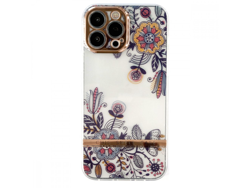 Newface iPhone 13 Pro Max Kılıf Çiçekli Silikon - Siyah