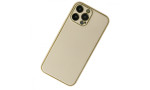 Newface iPhone 13 Pro Max Kılıf Coco Deri Silikon Kapak - Gold
