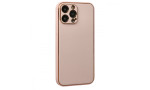 Newface iPhone 13 Pro Max Kılıf Coco Deri Silikon Kapak - Pudra