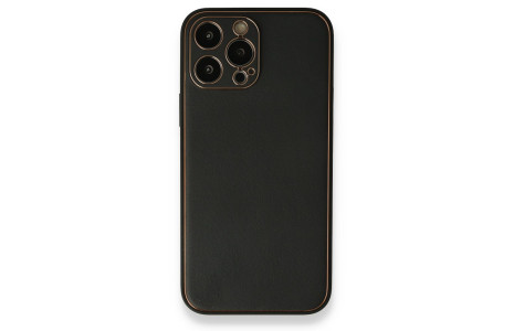 Newface iPhone 13 Pro Max Kılıf Coco Deri Silikon Kapak - Siyah