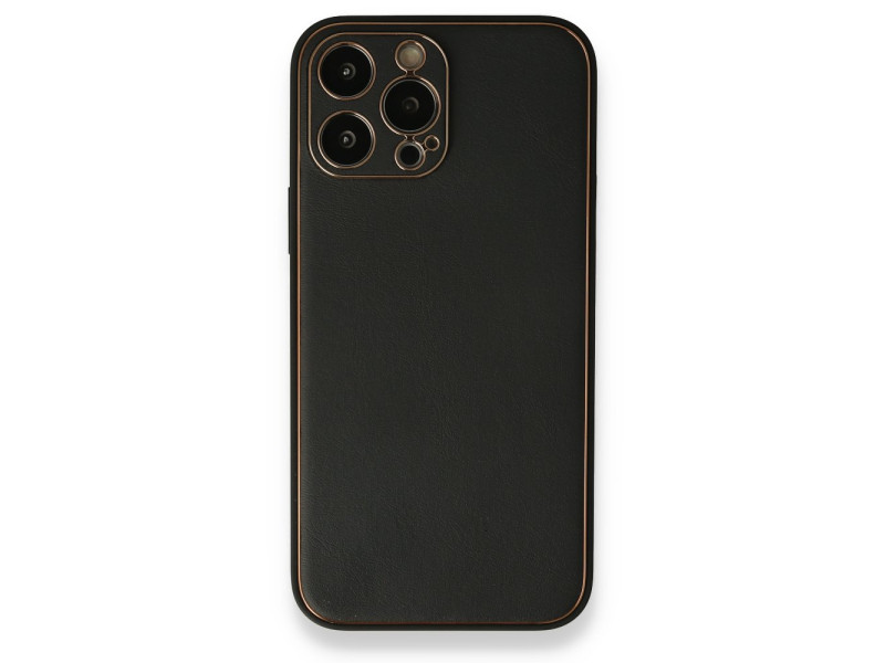 Newface iPhone 13 Pro Max Kılıf Coco Deri Silikon Kapak - Siyah