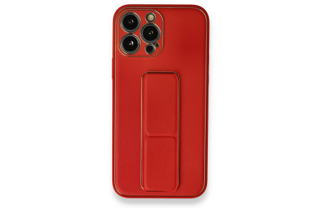 Newface iPhone 13 Pro Max Kılıf Coco Deri Standlı Kapak - Kırmızı