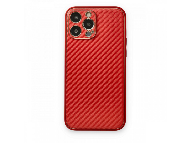 Newface iPhone 13 Pro Max Kılıf Coco Karbon Silikon - Kırmızı