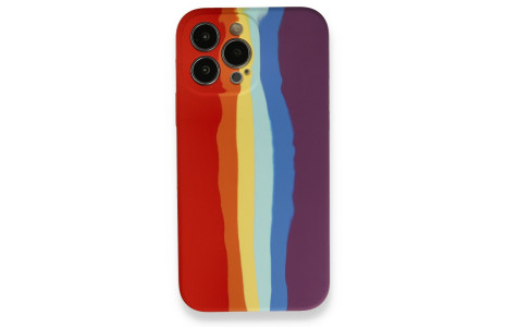 Newface iPhone 13 Pro Max Kılıf Ebruli Lansman Silikon - Kırmızı-Mor