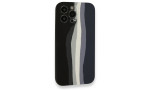Newface iPhone 13 Pro Max Kılıf Ebruli Lansman Silikon - Siyah-Lacivert