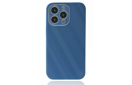 Newface iPhone 13 Pro Max Kılıf Glass Kapak - Mavi