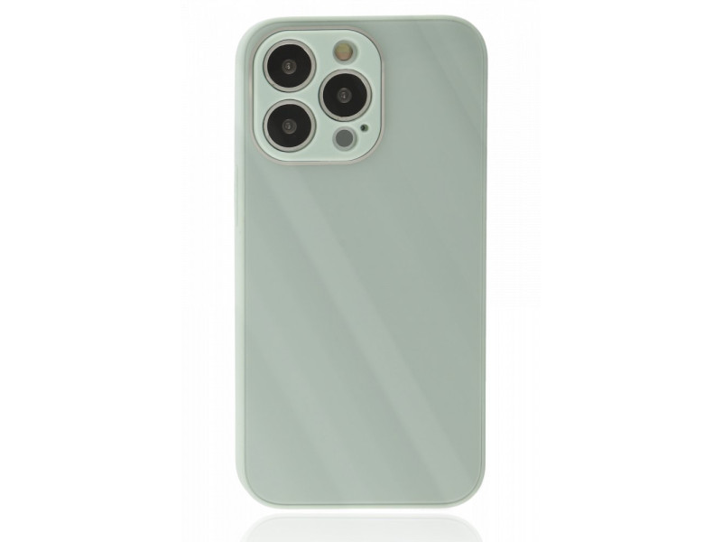 Newface iPhone 13 Pro Max Kılıf Glass Kapak - Turkuaz