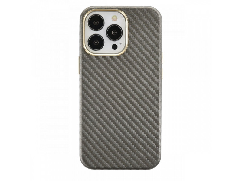 Newface iPhone 13 Pro Max Kılıf Hibrit Karbon Silikon - Gri