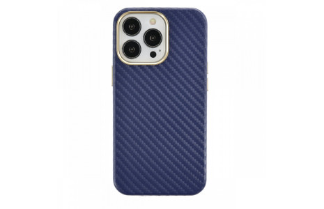 Newface iPhone 13 Pro Max Kılıf Hibrit Karbon Silikon - Mavi