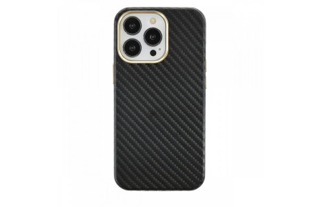 Newface iPhone 13 Pro Max Kılıf Hibrit Karbon Silikon - Siyah