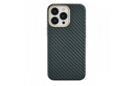 Newface iPhone 13 Pro Max Kılıf Hibrit Karbon Silikon - Yeşil