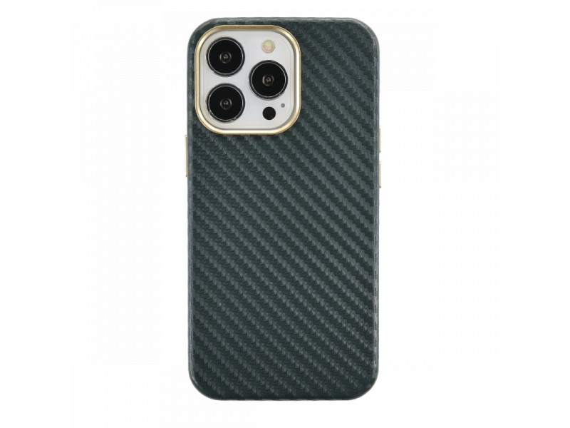 Newface iPhone 13 Pro Max Kılıf Hibrit Karbon Silikon - Yeşil