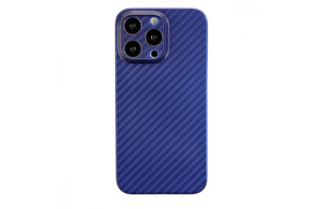Newface iPhone 13 Pro Max Kılıf Karbon PP Silikon - Mavi