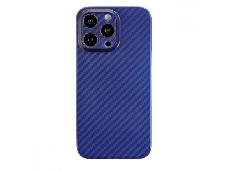 Newface iPhone 13 Pro Max Kılıf Karbon PP Silikon - Mavi