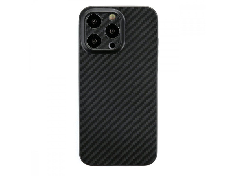 Newface iPhone 13 Pro Max Kılıf Karbon PP Silikon - Siyah