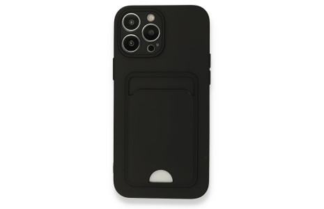 Newface iPhone 13 Pro Max Kılıf Kelvin Kartvizitli Silikon - Siyah