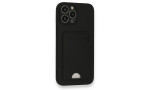 Newface iPhone 13 Pro Max Kılıf Kelvin Kartvizitli Silikon - Siyah