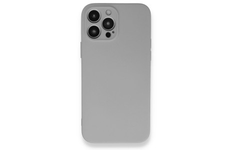Newface iPhone 13 Pro Max Kılıf Nano içi Kadife Silikon - Açık Gri
