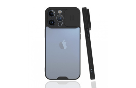 Newface iPhone 13 Pro Max Kılıf Platin Kamera Koruma Silikon - Siyah