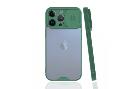 Newface iPhone 13 Pro Max Kılıf Platin Kamera Koruma Silikon - Yeşil