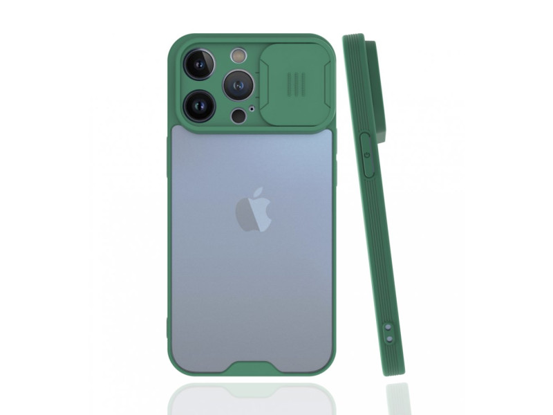 Newface iPhone 13 Pro Max Kılıf Platin Kamera Koruma Silikon - Yeşil