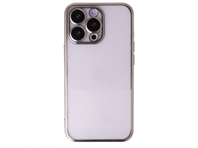 Newface iPhone 13 Pro Max Kılıf Razer Lensli Silikon - Gold