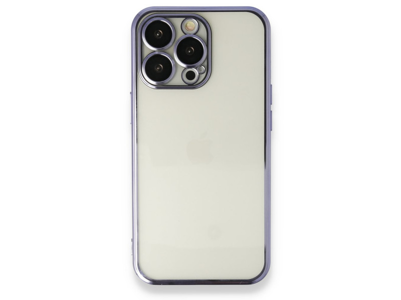 Newface iPhone 13 Pro Max Kılıf Razer Lensli Silikon - Mor