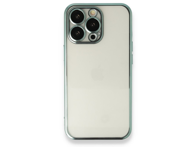 Newface iPhone 13 Pro Max Kılıf Razer Lensli Silikon - Yeşil