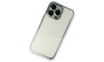 Newface iPhone 13 Pro Max Kılıf Razer Lensli Silikon - Yeşil