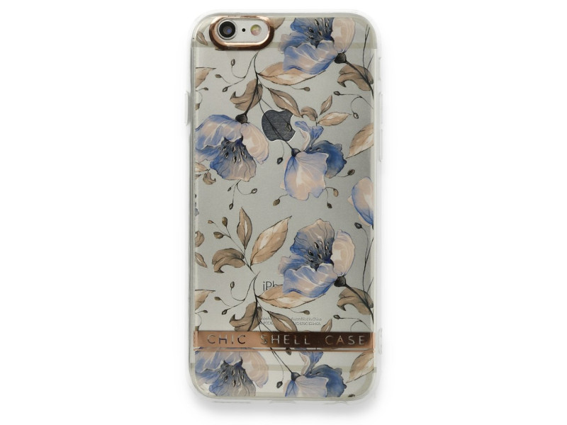 Newface iPhone 6 Kılıf Çiçekli Silikon - Lila