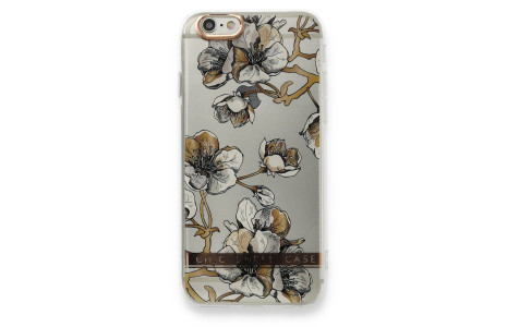 Newface iPhone 6 Kılıf Çiçekli Silikon - Pudra