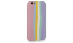 Newface iPhone 6 Kılıf Ebruli Lansman Silikon - Pembe-Lila