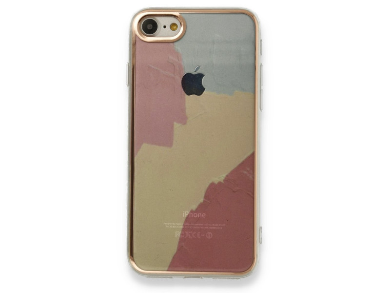 Newface iPhone 7 Kılıf Çiçekli Silikon - Buz Mavi