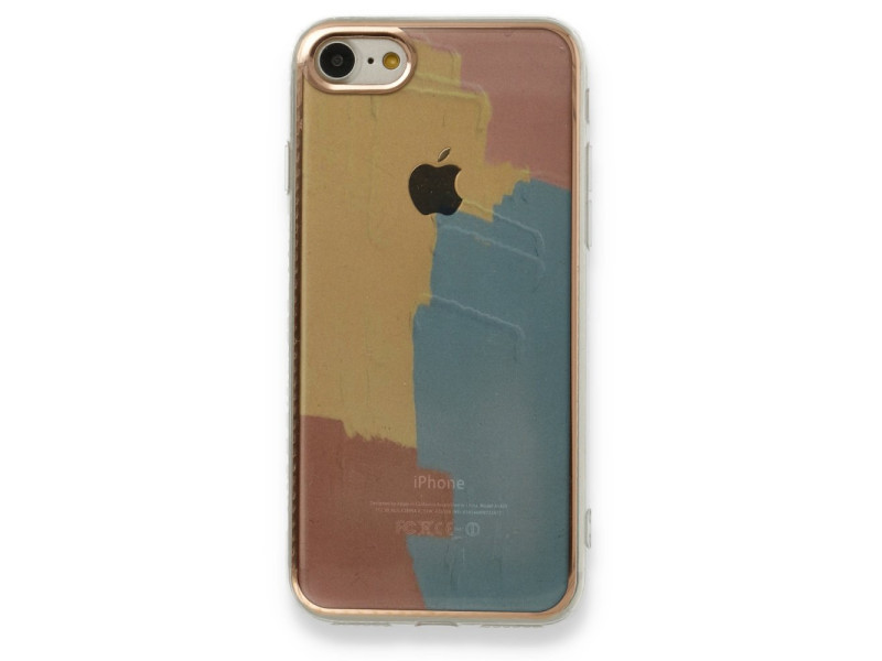 Newface iPhone 7 Kılıf Çiçekli Silikon - Kırmızı
