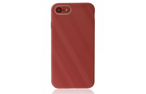 Newface iPhone 7 Kılıf Glass Kapak - Bordo