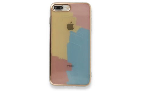 Newface iPhone 7 Plus Kılıf Çiçekli Silikon - Kırmızı