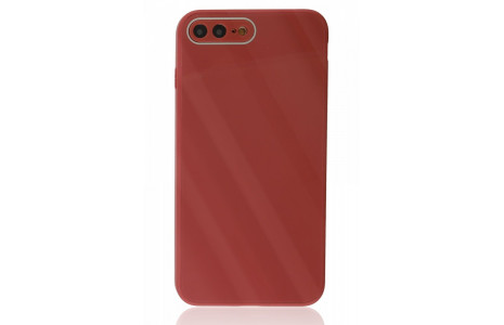 Newface iPhone 7 Plus Kılıf Glass Kapak - Bordo