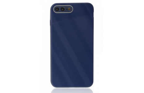 Newface iPhone 7 Plus Kılıf Glass Kapak - Lacivert