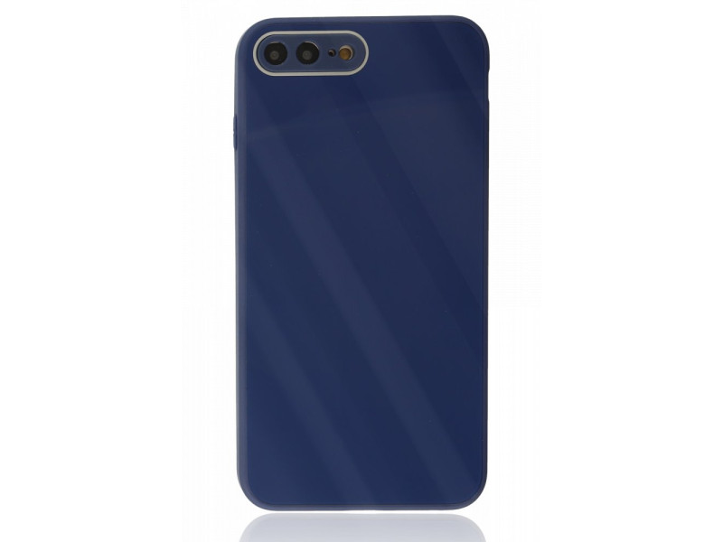 Newface iPhone 7 Plus Kılıf Glass Kapak - Lacivert