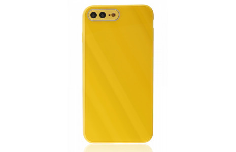 Newface iPhone 7 Plus Kılıf Glass Kapak - Sarı