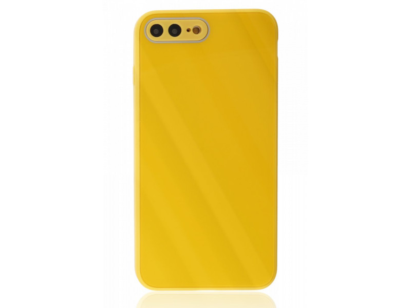 Newface iPhone 7 Plus Kılıf Glass Kapak - Sarı